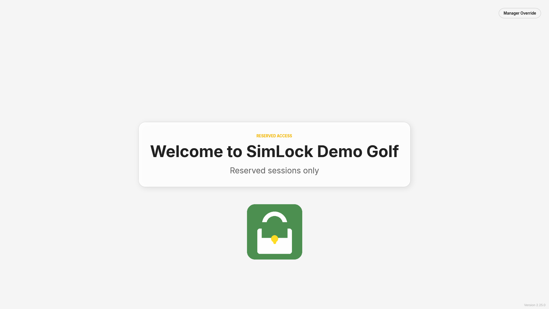 Idle screen for reserved access between bookings