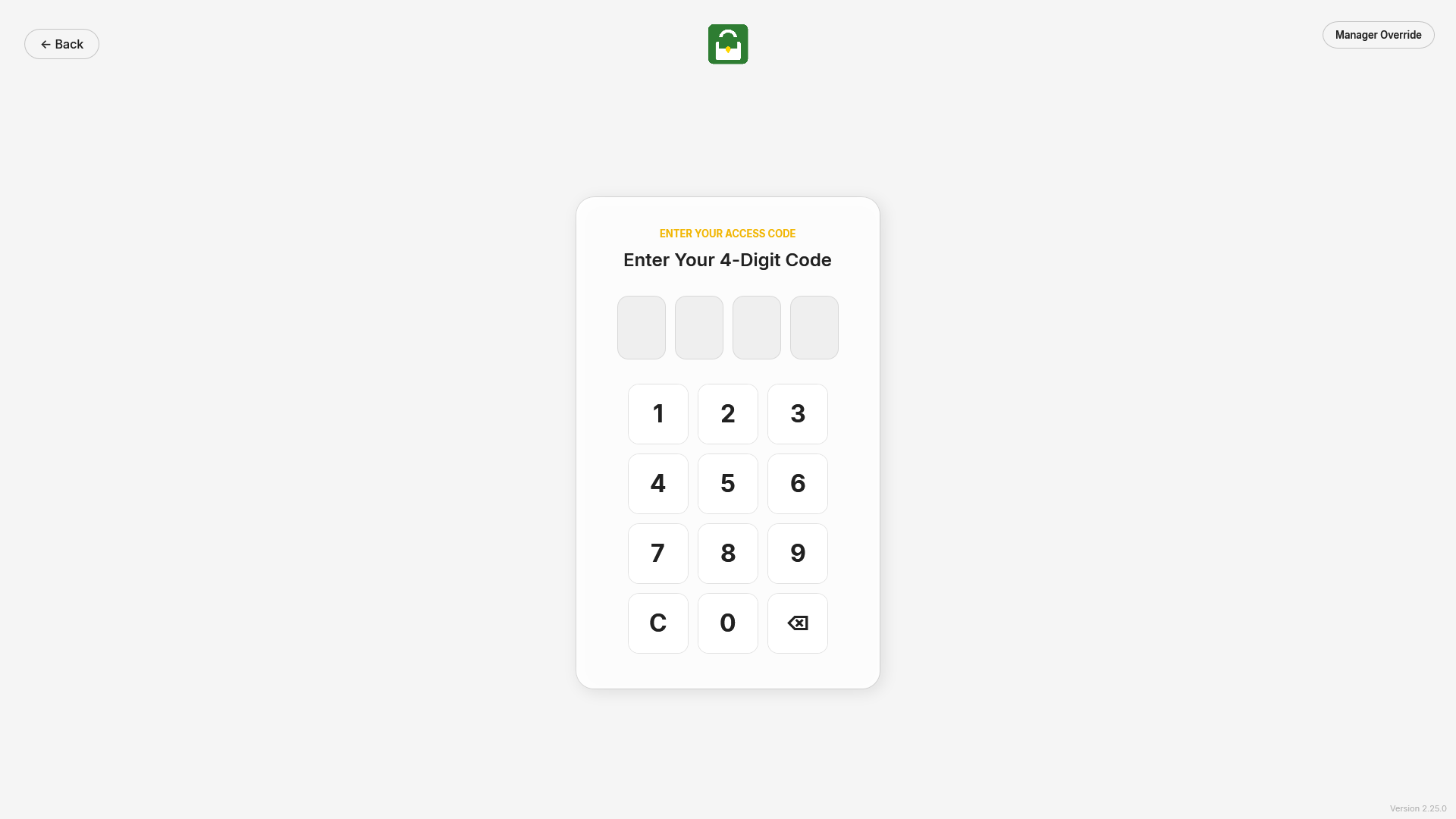 PIN entry keypad for returning golfers